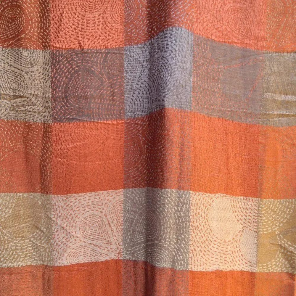 Color Block Pashmina Red, Gold, Taupe, Rust